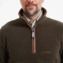 Schoffel Berkeley 1/4 Zip Fleece Jacket - Dark Olive -Apparel Series Shop FLESCHBERZIPDKO 3