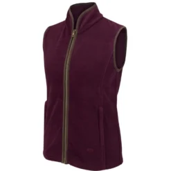 Hoggs Of Fife Ladies Stenton Fleece Gilet - Merlot