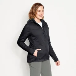 Orvis Ladies Pro Insulated Hooded Jacket - Blackout -Apparel Series Shop JACORVLADPIHBLK 4