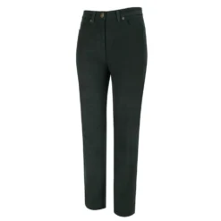 Hoggs Of Fife Ladies Catrine Technical Stretch Moleskin Jeans - Forest Green - Short