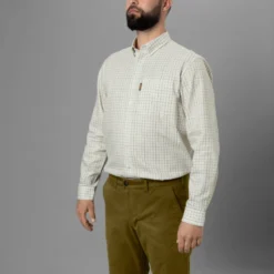 Harkila Allerston Long Sleeve Shirt - Emerald Green/White -Apparel Series Shop SHIHAKALLLOSEGW