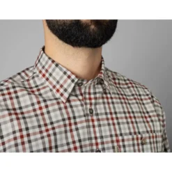 Harkila Milford Shirt - Bloodstone Red/White -Apparel Series Shop SHIHAKMILCHEBRW 3