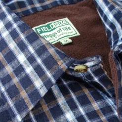 Hoggs Of Fife Bark Micro Fleece Lined Shirt - Navy/Brown Check -Apparel Series Shop SHIHOGBARMFLNAB 2