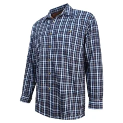 Hoggs Of Fife Bark Micro Fleece Lined Shirt - Navy/Brown Check -Apparel Series Shop SHIHOGBARMFLNAB 6