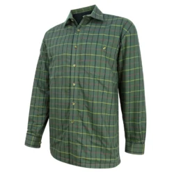 Hoggs Of Fife Beech Micro Fleece Lined Shirt - Green Check
