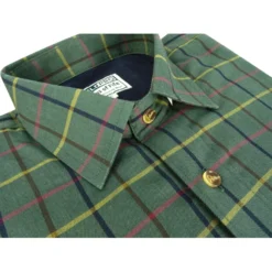 Hoggs Of Fife Beech Micro Fleece Lined Shirt - Green Check -Apparel Series Shop SHIHOGBEEMFLGCH 5