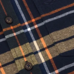 Hoggs Of Fife Coll Cotton Twill Check Shirt - Navy -Apparel Series Shop SHIHOGCOLCOTNAV