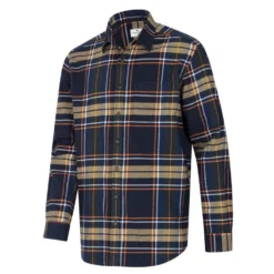 Hoggs Of Fife Coll Cotton Twill Check Shirt - Navy