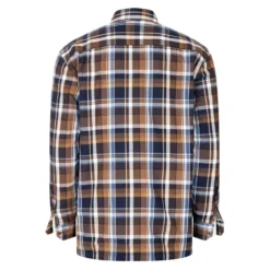 Hoggs Of Fife Arran Microfleece Lined 100% Cotton Shirt - Navy/Brown Check -Apparel Series Shop SHIHOGCOTARRNBC 2