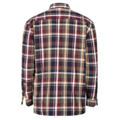 Hoggs Of Fife Arran Microfleece Lined 100% Cotton Shirt - Wine/Olive Check -Apparel Series Shop SHIHOGCOTARRWOC 2
