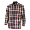 Hoggs Of Fife Arran Microfleece Lined 100% Cotton Shirt - Wine/Olive Check