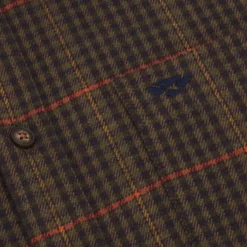 Hoggs Of Fife Harris Cotton/Wool Twill Check Shirt - Green -Apparel Series Shop SHIHOGCOTHARGRE