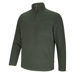 Hoggs Of Fife Islander 1/4 Zip Micro-Fleece Shirt - Dark Green