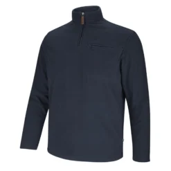 Hoggs Of Fife Islander 1/4 Zip Micro-Fleece Shirt - Navy