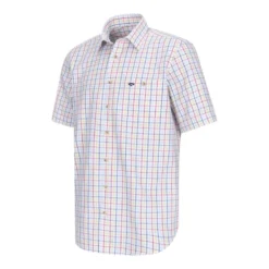 Hoggs Of Fife Kessock Short Sleeve Check Shirt - Red/Yellow