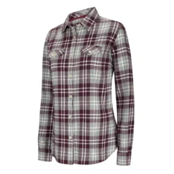 Hoggs Of Fife Ladies Eilidh Flannel Shirt - Merlot Marl