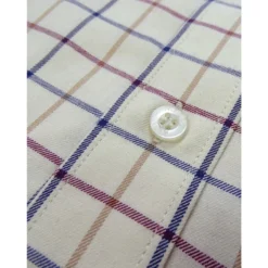 Hoggs Of Fife Ambassador Premier Tattersall Shirt - Ivory/Navy Check -Apparel Series Shop SHIHOGTATAMPINC