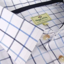 Hoggs Of Fife Viscount Premier Tattersall Shirt - White/Blue Check -Apparel Series Shop SHIHOGTATVISWBC 2