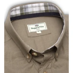Hoggs Of Fife Tolsta SS Cotton Stretch Plain Shirt - Olive -Apparel Series Shop SHIHOGTOLSSCOLI