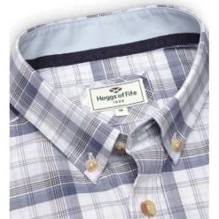 Hoggs Of Fife Tresness SS Cotton Stretch Check Shirt - Blue -Apparel Series Shop SHIHOGTRESSCBLU
