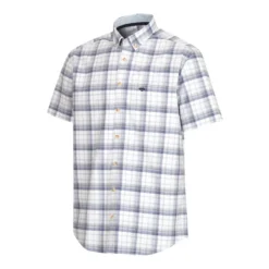 Hoggs Of Fife Tresness SS Cotton Stretch Check Shirt - Blue