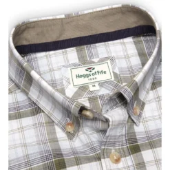 Hoggs Of Fife Tresness SS Cotton Stretch Check Shirt - Olive -Apparel Series Shop SHIHOGTRESSCOLI