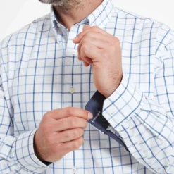 Schoffel Brancaster Shirt - Blue Check -Apparel Series Shop SHISCHBRASHIBCH 4