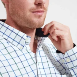 Schoffel Brancaster Shirt - Racing Green/Navy Wide -Apparel Series Shop SHISCHBRASHIRGN 2