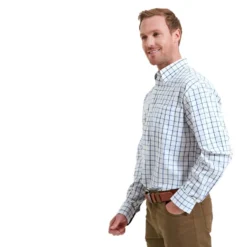 Schoffel Brancaster Shirt - Racing Green/Navy Wide -Apparel Series Shop SHISCHBRASHIRGN 4