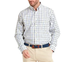 Schoffel Holkham Classic Shirt - Pale Blue/Lemon/Navy -Apparel Series Shop SHISCHHOLSHIPBL 4