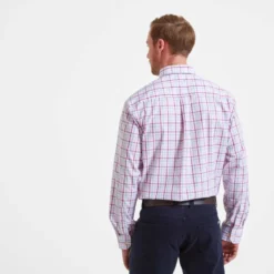 Schoffel Holkham Classic Shirt - Pink/Blue/Raspberry Check -Apparel Series Shop SHISCHHOLSHIPBR 4