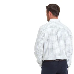 Schoffel Mens Wells Tailored Shirt - Green/Navy/Brown Check -Apparel Series Shop SHISCHWELTAIGNB 4