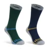 Hoggs Of Fife Coolmax Field And Outdoor Socks (Twin Pack) - Green/Navy