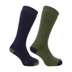 Hoggs Of Fife Country Long Socks (Twin Pack) - Dark Green/Dark Navy