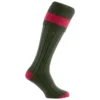 Pennine Byron Childs Socks - Olive/Ruby