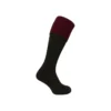 Hoggs Of Fife Contrast Turnover Top Stocking - Dark Green/Burgundy