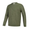 Hoggs Of Fife Jedburgh Crew Neck Cable Pullover - Thyme