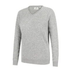 Hoggs Of Fife Ladies Lauder Cable Pullover - Grey