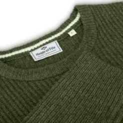 Hoggs Of Fife Borders Ribbed Knit Pullover - Thyme -Apparel Series Shop SWEHOGRIBBORTHY