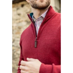 Schoffel Cotton/Cashmere 1/4 Zip Jumper - Chilli -Apparel Series Shop SWESCHCOC14ZCHI