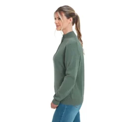 Schoffel Ladies Polperro Pima 1/4 Zip Sweater - Country Green -Apparel Series Shop SWESCHLADPOLCOG4