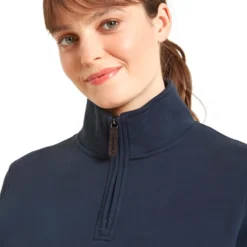 Schoffel Ladies Sennen Cove 1/4 Zip Sweatshirt - Navy -Apparel Series Shop SWESCHLADSECNAV 3