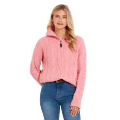 Schoffel Ladies Settle 1/4 Zip Sweater - Dusky Pink -Apparel Series Shop SWESCHLADSETDUP 4