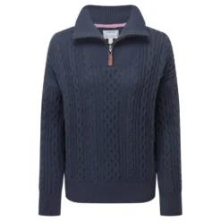 Schoffel Ladies Settle 1/4 Zip Sweater - Slate Navy -Apparel Series Shop SWESCHLADSETSLN 3