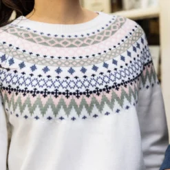 Schoffel Ladies Shetland Fairisle Jumper - Blush/Arctic Fairisle -Apparel Series Shop SWESCHLADSHFBAF 2