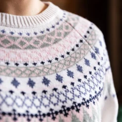 Schoffel Ladies Shetland Fairisle Jumper - Blush/Arctic Fairisle -Apparel Series Shop SWESCHLADSHFBAF