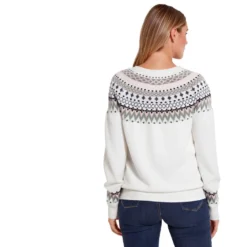 Schoffel Ladies Shetland Fairisle Jumper - Blush/Arctic Fairisle -Apparel Series Shop SWESCHLADSHFBAF 3