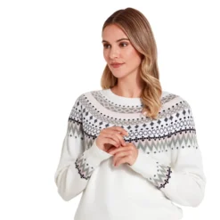Schoffel Ladies Shetland Fairisle Jumper - Blush/Arctic Fairisle -Apparel Series Shop SWESCHLADSHFBAF 4