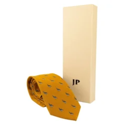 Jack Pyke Partridge Silk Tie - Mustard -Apparel Series Shop TIEPYKSILPARMUSONE4