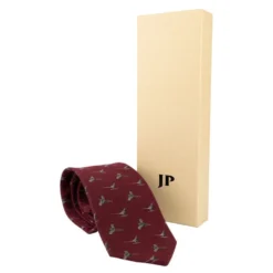 Jack Pyke Pheasant Silk Tie - Burgundy -Apparel Series Shop TIEPYKSILPHEBURONE4